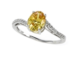 Zoe R™ Fancy Yellow CZ Engagement Ring with Diamonds