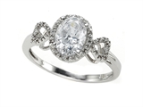 Zoe R™ White CZ Engagement Ring with Diamonds