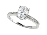 Zoe R™ White CZ Engagement Ring with Diamonds