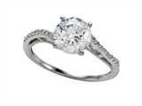 Zoe R™ White CZ Engagement Ring with Diamonds
