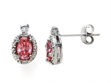 Zoe R™ Fancy Pink Signity by Swarovski Cubic Zirconia (CZ) Earrings with Diamonds