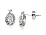 Zoe R™ White Gold Signity by Swarovski Cubic Zirconia (CZ) Earrings with Diamonds