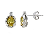 Zoe R™ Fancy Yellow Signity by Swarovski Cubic Zirconia (CZ) Earrings with Diamonds