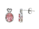 Zoe R™ Fancy Pink Signity by Swarovski Cubic Zirconia (CZ) Earrings with Diamonds