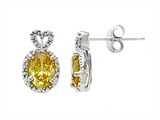 Zoe R™ Fancy Yellow Signity by Swarovski Cubic Zirconia (CZ) Earrings with Diamonds