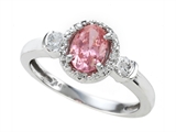 Zoe R™ Fancy Pink Signity by Swarovski Cubic Zirconia (CZ) Engagement Ring with Diamonds