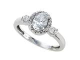 Zoe R™ White Gold Engagement Ring with Diamonds and Signity by Swarovski Cubic Zirconia (CZ)