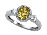 Zoe R™ Fancy Yellow Signity by Swarovski Cubic Zirconia (CZ) Engagement Ring with Diamonds