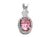 Zoe R™ Fancy Pink CZ Pendant with Small Side Diamonds (0.02 ct)