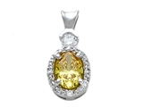 Zoe R™ Fancy Yellow CZ Pendant with Small Side Diamonds (0.02ct)
