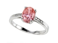 Zoe R™ Fancy Pink CZ Engagement Ring with Diamonds