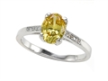 Zoe R™ Fancy Yellow CZ Engagement Ring with Diamonds