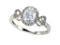 Zoe R™ White CZ Engagement Ring with Diamonds