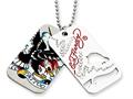 Ed Hardy Tattoo 2-piece Dog Tag Painted Necklace