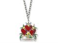 Ed Hardy Triple Heart Love Painted Necklace