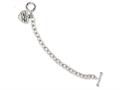 Stainless Steel Ed Hardy Pol Link w/Heart Charm Toggle Bracelet