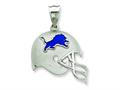 Sterling Silver Detroit Lions Enameled Helmet Charm