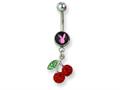 Playboy Crystal Cherries Belly Ring