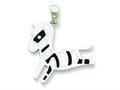 Sterling Silver Resin Zebra Pendant - Chain Included