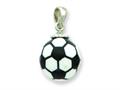 Sterling Silver Resin Large Soccerball Pendant - Chain Included