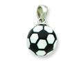 Sterling Silver Resin Small Soccerball Pendant - Chain Included