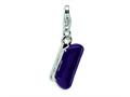 Amore LaVita™ Sterling Silver 3-D Purple Enameled Clutch Purse w/Lobster Clasp Charm for Charm Bracelet