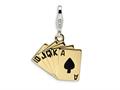 Amore LaVita™ Sterling Silver Enameled and Straight Flush w/Lobster Clasp Charm for Charm Bracelet
