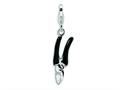 Amore LaVita™ Sterling Silver 3-D Enameled Pruning Shears w/Lobster Clasp Charm for Charm Bracelet