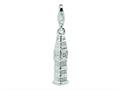 Amore LaVita™ Sterling Silver Polished Clock Tower w/Lobster Clasp Charm for Charm Bracelet