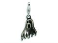 Amore LaVita™ Sterling Silver 3-D Antiqued Enameled Ghost w/Lobster Clasp Charm for Charm Bracelet