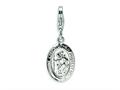 Amore LaVita™ Sterling Silver Saint Christopher Medal w/Lobster Clasp Charm for Charm Bracelet