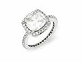 Cheryl M™ Sterling Silver Rose-cut CZ Square Ring