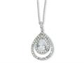 Cheryl M™ Sterling Silver Pear CZ 18in Necklace
