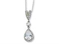 Cheryl M™ Sterling Silver Pear CZ 18in Necklace