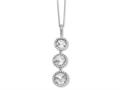 Cheryl M™ Sterling Silver Checker-cut CZ 3-stone 18in Necklace