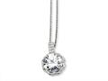 Cheryl M™ Sterling Silver Round CZ 18in Necklace