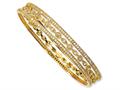 Cheryl M™ Gold Plated Sterling Silver CZ Three Bangle Set