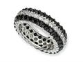 Cheryl M™ Sterling Silver Black/White CZ Eternity Ring