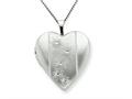 925 Sterling Silver 20mm with Flowers Heart Locket - Chain Included