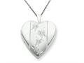 925 Sterling Silver 20mm with Butterflies Heart Locket - Chain Included