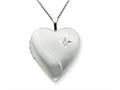 925 Sterling Silver 20mm Diamond Heart Locket - Chain Included