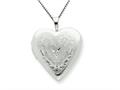 925 Sterling Silver 20mm Heart and Flowers Diamond Heart Locket - Chain Included