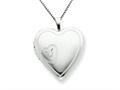 925 Sterling Silver 20mm Heart with Diamond Heart Locket - Chain Included