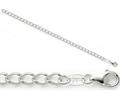 Amore LaVita™ Sterling Silver Half round Wire Curb Charm Bracelet 8 inches (4.5mm)