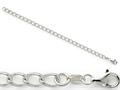 Amore LaVita™ Sterling Silver Half round Wire Curb Charm Bracelet 8 inches (5.3mm)