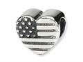Reflections™ Sterling Silver Heart Flag Bead / Charm