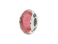 Reflections™ Sterling Silver Pink/White Scribbles Glass Bead / Charm