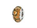 Reflections™ Sterling Silver Orange/Green Hand-blown Glass Bead / Charm