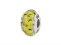 Reflections™ Sterling Silver Yellow/Green/White Swirl Glass Bead / Charm