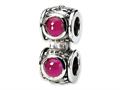 Reflections™ Sterling Silver Red CZ Connector Bead / Charm